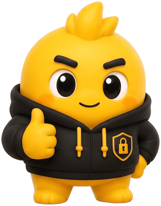 Lockie, the LockInVibe focus buddy, giving a thumbs up